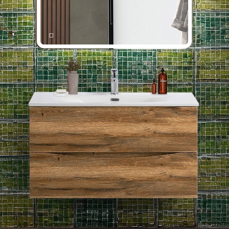 Тумба под раковину BelBagno Marino-cer-n 90 подвесная, rovere rustico