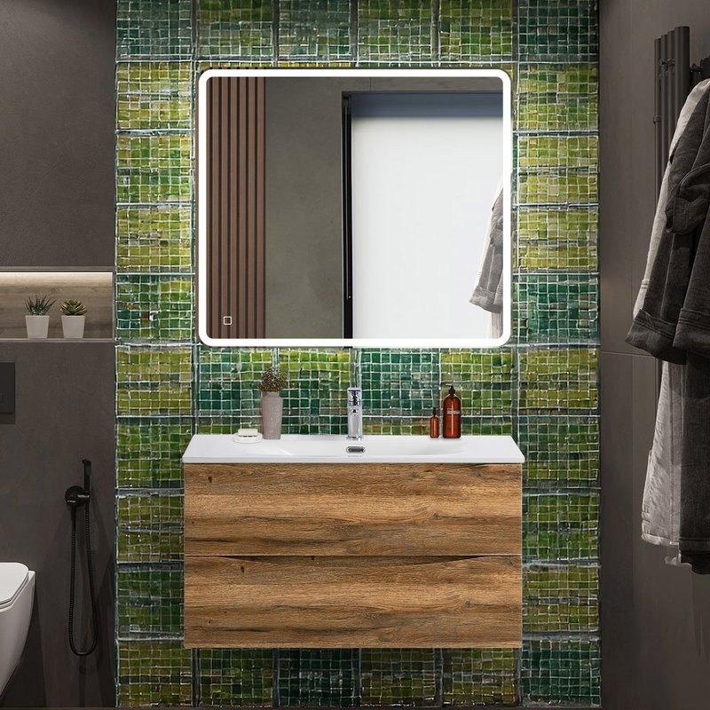 Тумба под раковину BelBagno Marino-cer-n 90 подвесная, rovere rustico