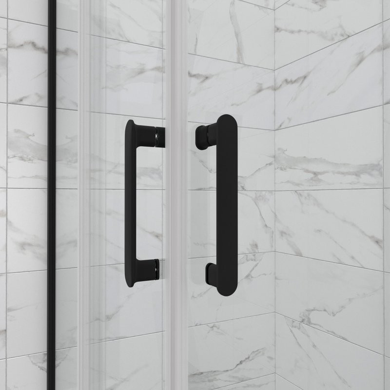 Душевой уголок Triton Фикс Блэк Щ0000077397 80х80 см с поддоном, профиль черный матовый