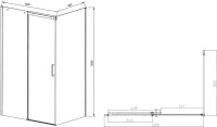 Душевой уголок Vincea Dice VSR-4D9012CL 120х90 см, профиль хром