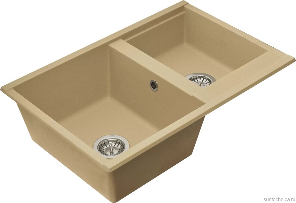 Комплект Мойка AQUATON Делия 78 DBL латте + Измельчитель Emar