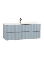 Тумба с раковиной Cezares Duet-n 120 подвесная, 2 ящика, жемчужная голубая