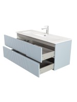 Тумба с раковиной Cezares Duet-n 120 подвесная, 2 ящика, жемчужная голубая