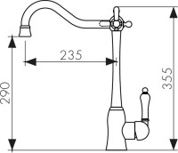 Смеситель для кухни Kaiser Vincent 31944-2 черный мрамор