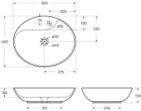 Накладная раковина BelBagno BB1370 накладная