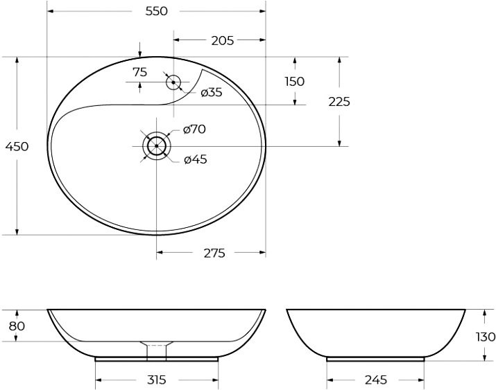 Накладная раковина BelBagno BB1370 накладная