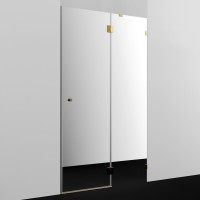 Душевая дверь в нишу Wasserkraft Ems 76H05R-MR 120 см, зеркальное стекло, фурнитура золото