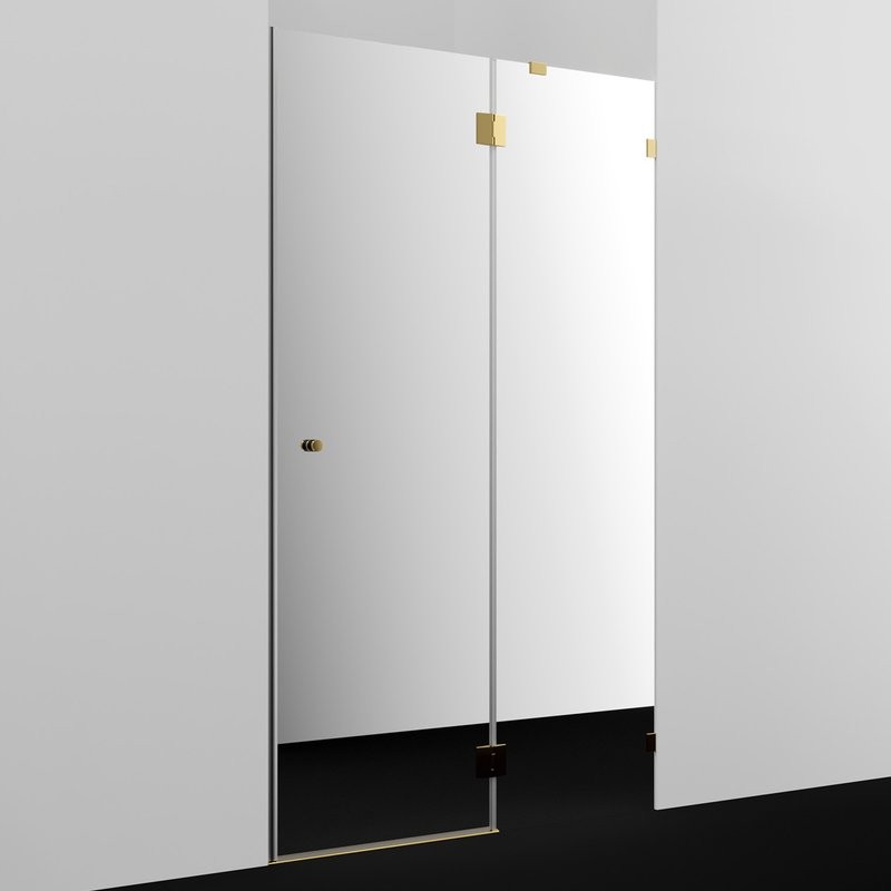 Душевая дверь в нишу Wasserkraft Ems 76H05R-MR 120 см, зеркальное стекло, фурнитура золото