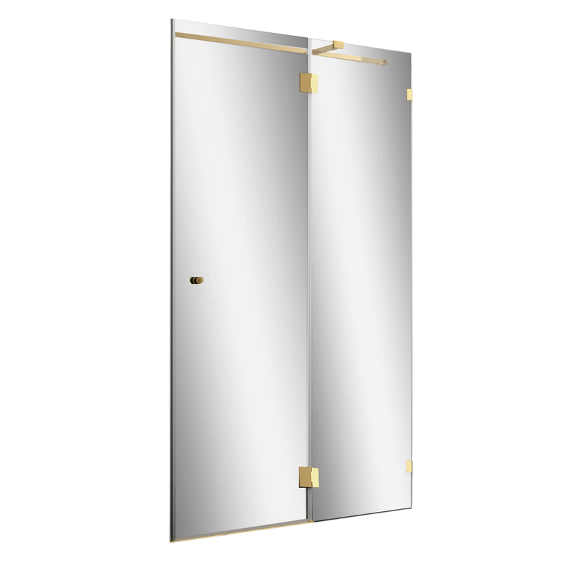 Душевая дверь в нишу Wasserkraft Ems 76H05R-MR 120 см, зеркальное стекло, фурнитура золото