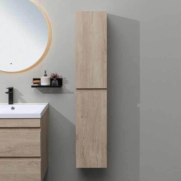 Шкаф пенал для ванной Aquanet Нота New дуб светлый