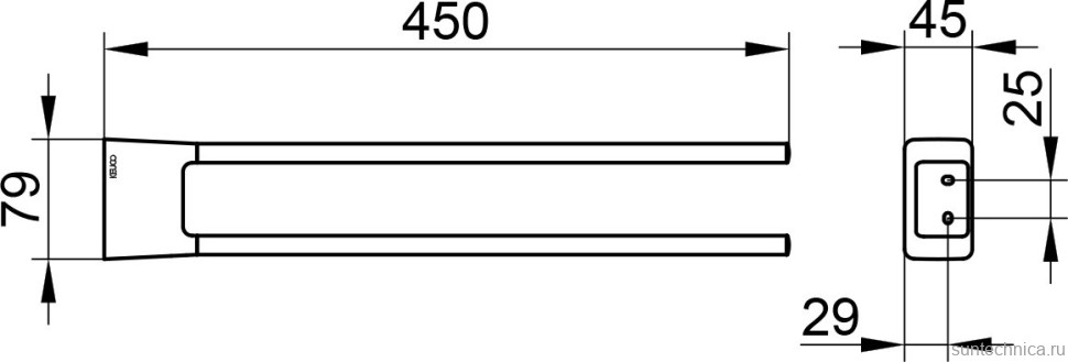 Держатель для полотенец Keuco Aveno 14618 глянцевый хром