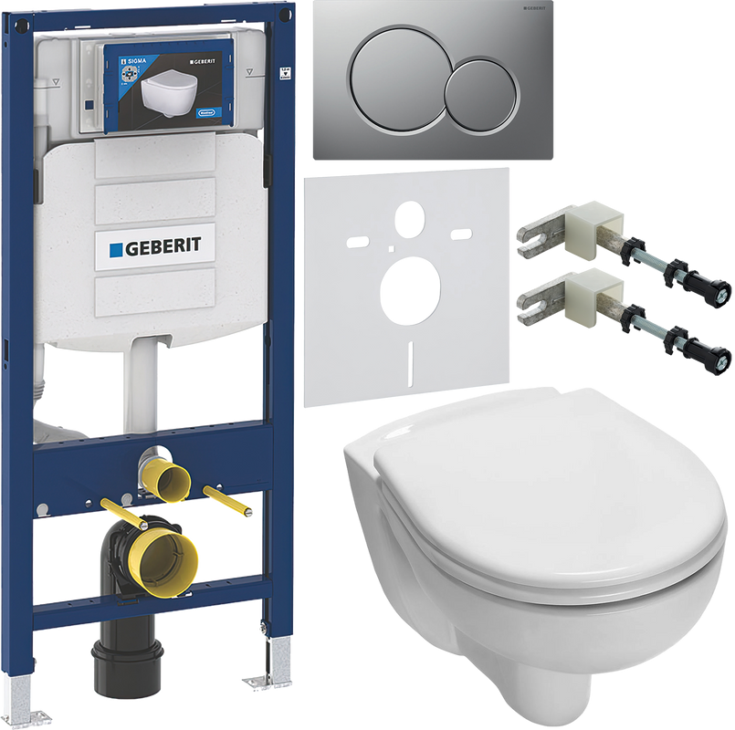 Комплект Унитаз подвесной TECE V04 9700004 + Крышка V04 9700602 с микролифтом + Инсталляция Geberit Duofix UP 320 111.300.00.5 + Кнопка Sigma 01 115.770.JQ.5 лакированная, матовый хром + Крепления 111.815.00.1 к стене + Звукоизоляция