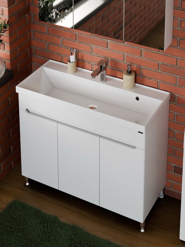 Тумба под раковину без столешницы СаНта Лондон 100 напольная, 3 дверцы