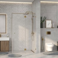 Душевой уголок Wasserkraft Ems 76H07R-MG 120х90 см, стекло матовое, фурнитура золото