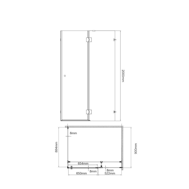 Душевой уголок Wasserkraft Ems 76H07R-MG 120х90 см, стекло матовое, фурнитура золото