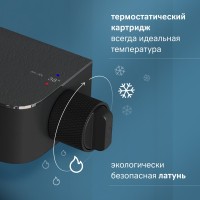 Душевая стойка AM.PM Func F078F222 черный матовый, с термостатом