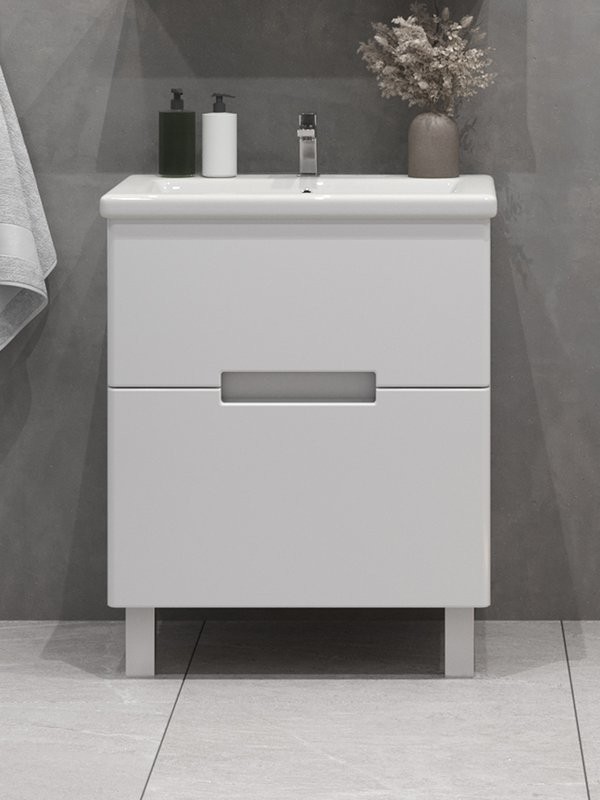 Тумба с раковиной SanStar Ориана 60 напольная, раковина Cersanit Como 60