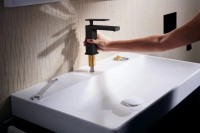 Смеситель для раковины Hansgrohe Tecturis E 110 73010670 матовый черный