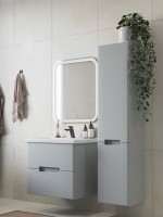 Тумба с раковиной SanStar Ориана 60 подвесная, серая, раковина Santek Миранда 60