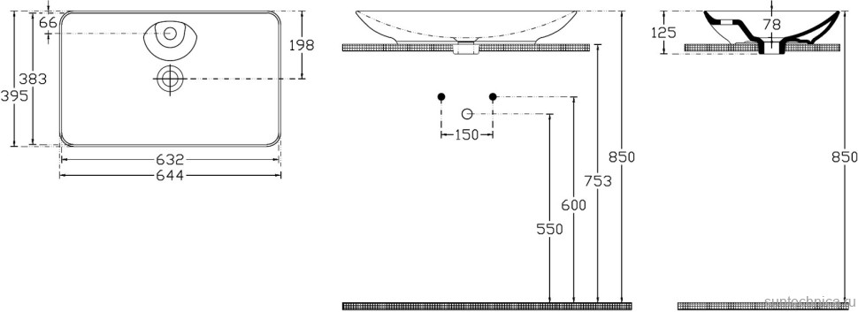 Накладная раковина Allen Brau Fantasy Y 64x40, белая