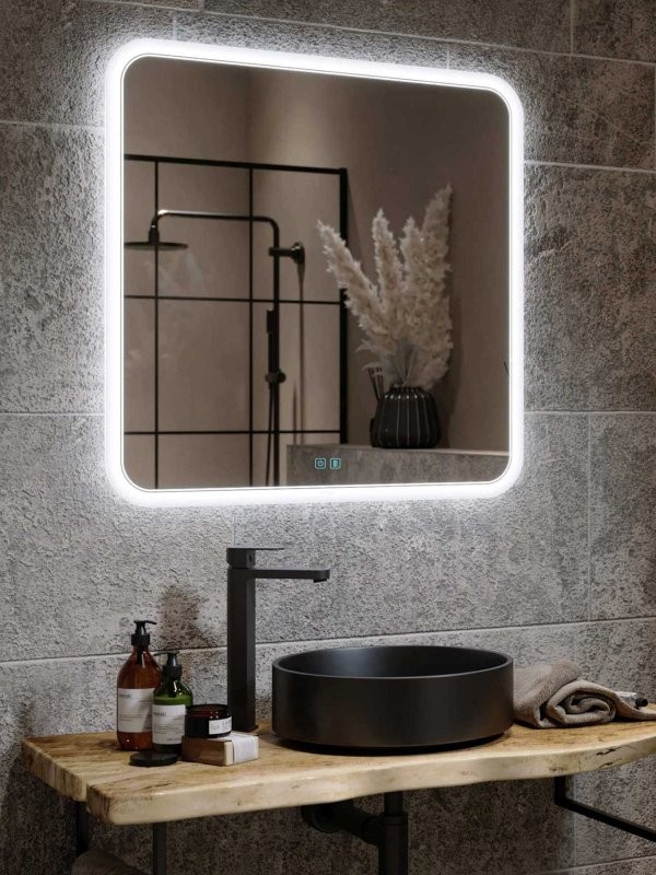 Зеркало Alavann Anna 80x80 с подсветкой, с антизапотеванием