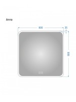 Зеркало Alavann Anna 80x80 с подсветкой, с антизапотеванием