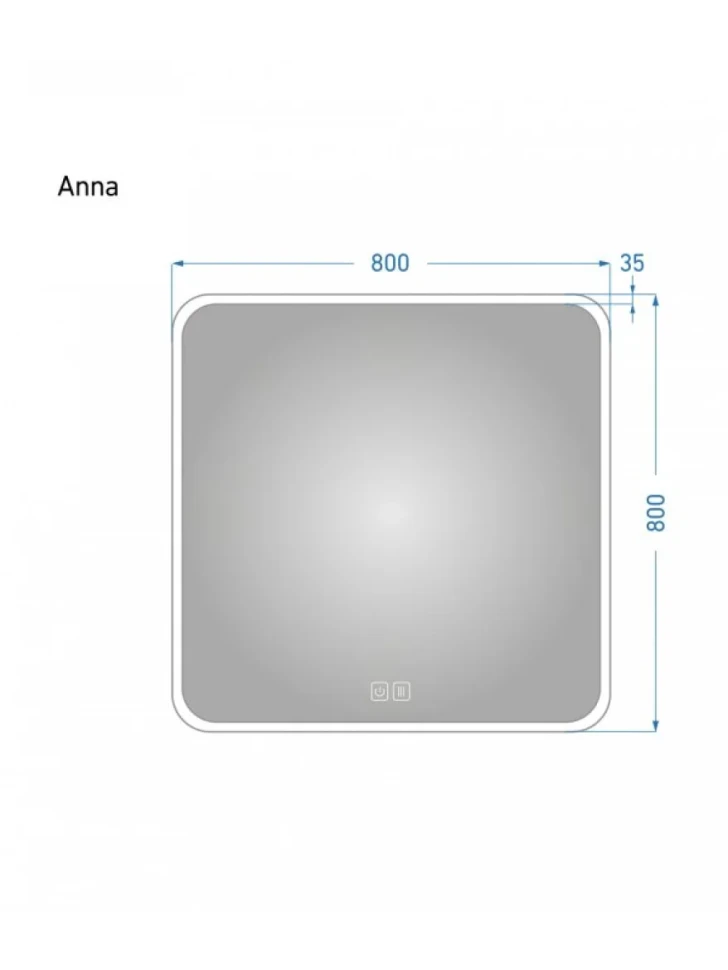 Зеркало Alavann Anna 80x80 с подсветкой, с антизапотеванием