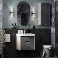 Мебель для ванной комнаты AQUATON Оливия 55 грей/дуб ойстер