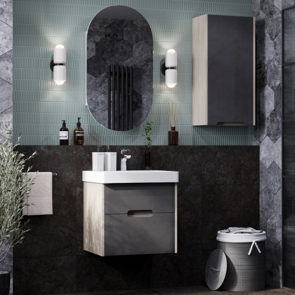 Мебель для ванной комнаты AQUATON Оливия 55 грей/дуб ойстер