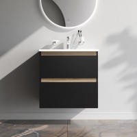 Тумба с раковиной AM.PM X-Joy 65, подвесная, черная матовая