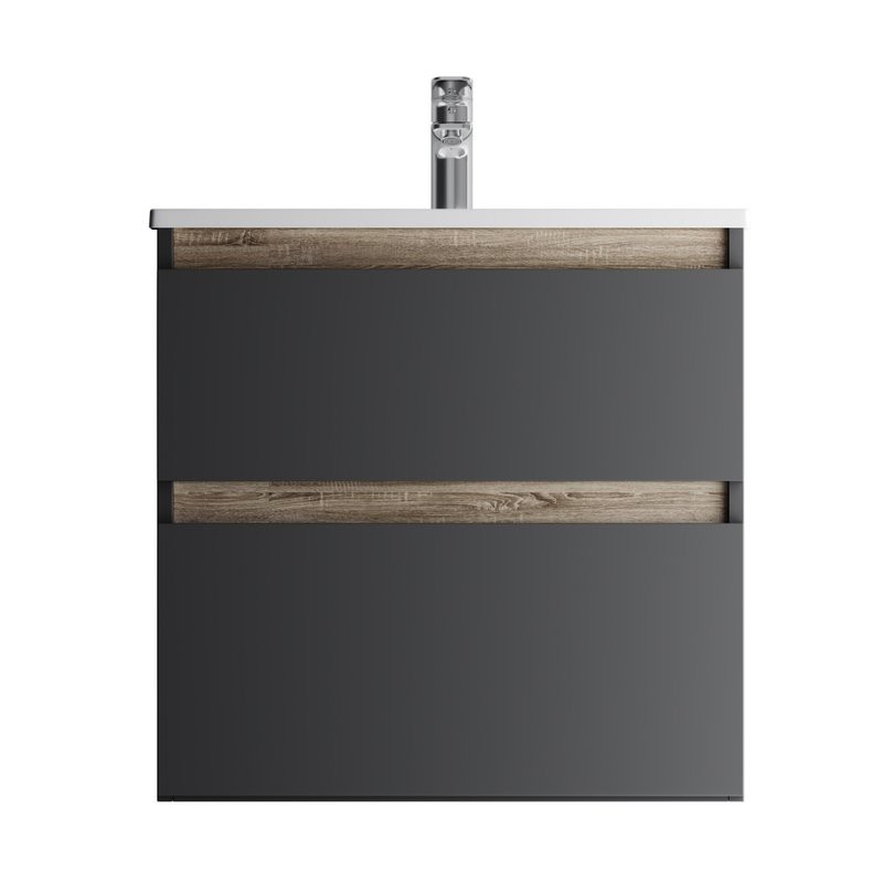 Тумба с раковиной AM.PM X-Joy 65, подвесная, черная матовая