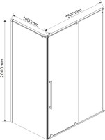 Душевой уголок Vincea Arno VSR-1A1015CL 150х100 см, профиль хром