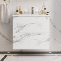 Тумба с раковиной Onika Марбл 65, подвесная, мрамор, камень бетонный