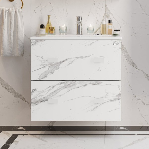 Тумба с раковиной Onika Марбл 65, подвесная, мрамор, камень бетонный