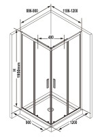 Душевой уголок Ravak Blix Slim BLSRV2K 120x90 см, профиль блестящий, стекло прозрачное Transparent