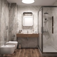 Зеркало-шкаф STWORKI Алта 60 с LED подсветкой и часами, арт, прямоугольное, сенсорное управление