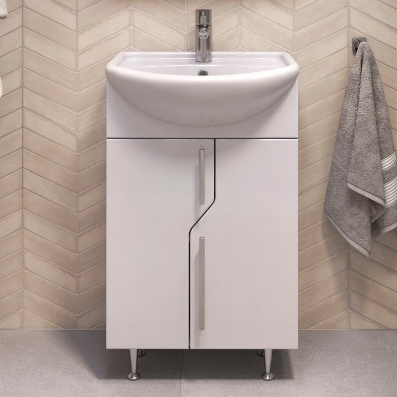 Тумба с раковиной Vigo 50 напольная, белая