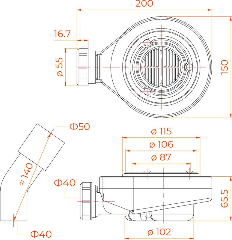 Поддон для душа RGW Stone Tray ST-0147W 70х140 с сифоном