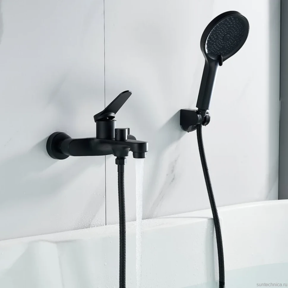 Смеситель для ванны с душем Shevanik S6202H черный