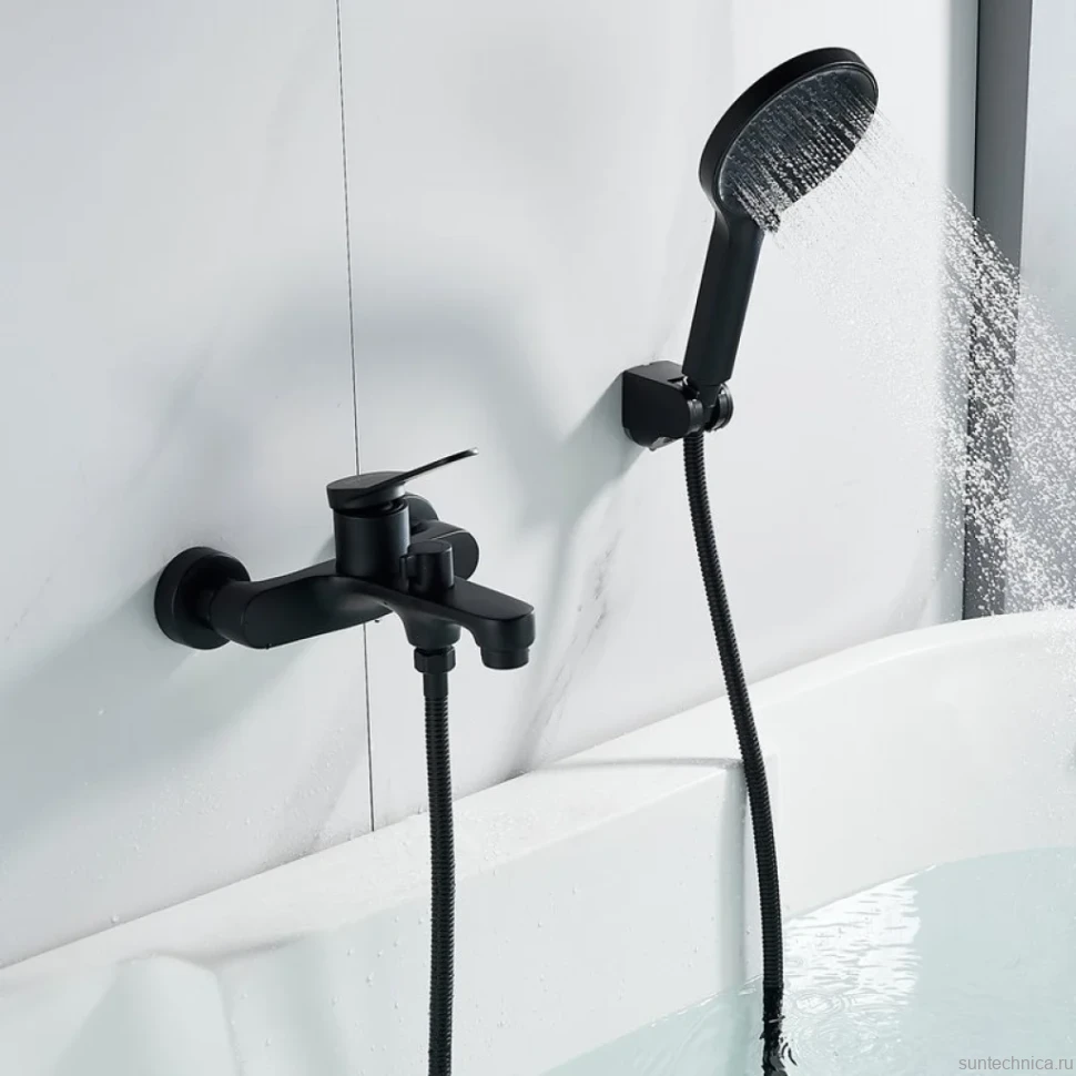 Смеситель для ванны с душем Shevanik S6202H черный