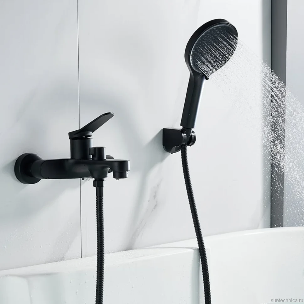 Смеситель для ванны с душем Shevanik S6202H черный