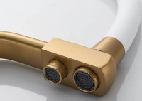 Смеситель для кухни Shevanik S968G с гибким изливом, золотой сатин