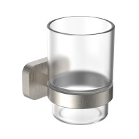 Стакан для ванной Wonzon & Woghand Graffity WW-9321-BN настенный, никель, стеклянный
