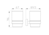 Стакан для ванной Wonzon & Woghand Graffity WW-9321-BN настенный, никель, стеклянный