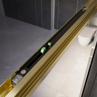 Душевой уголок Veconi Premium Trento PTC-SP-30G 120x80, профиль брашированное золото, стекло прозрачное