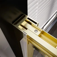 Душевой уголок Veconi Premium Trento PTC-SP-30G 120x80, профиль брашированное золото, стекло прозрачное