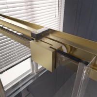 Душевой уголок Veconi Premium Trento PTC-SP-30G 120x80, профиль брашированное золото, стекло прозрачное