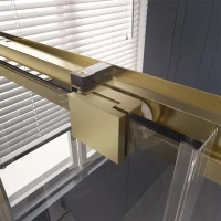 Душевой уголок Veconi Premium Trento PTC-SP-30G 120x80, профиль брашированное золото, стекло прозрачное