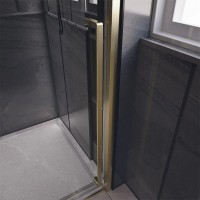 Душевой уголок Veconi Premium Trento PTC-SP-30G 120x80, профиль брашированное золото, стекло прозрачное