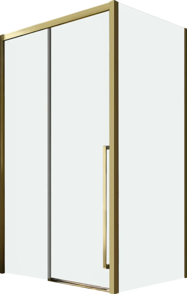 Душевой уголок Veconi Premium Trento PTC-SP-30G 120x80, профиль брашированное золото, стекло прозрачное